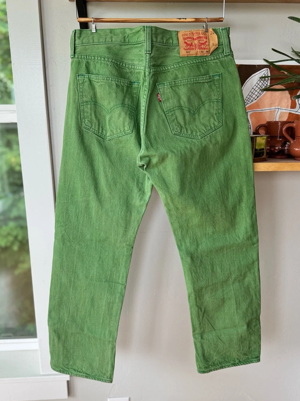 Levi’s 501 Green Denim Jeans Size 33 x 30